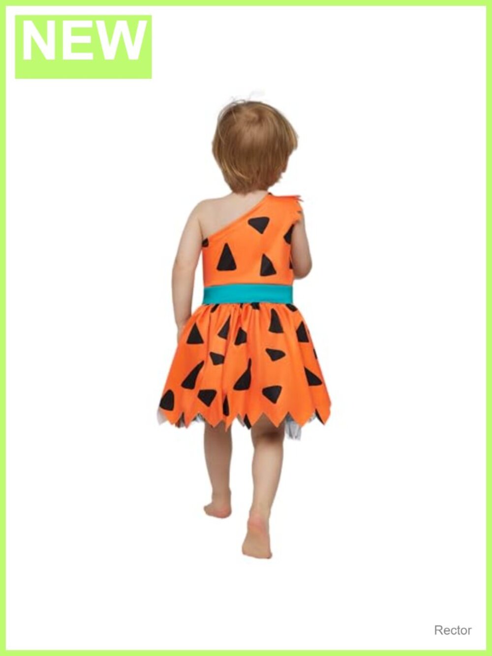 Toddler Halloween Caveman Costume Dress with Headband One-Shoulder - Picture 5 of 6